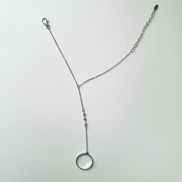 Sterling silver bracelet ring with cubic zirconia detail - Picture 3 of 5